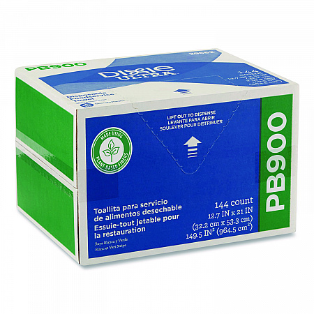 Dine-A-Cloth FLAX Foodservice Wipers, 1-Ply, 12.75 x 21, White, 144/Box (29662)