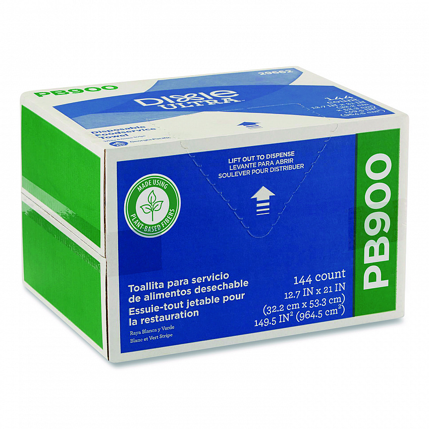 Dine-A-Cloth FLAX Foodservice Wipers, 1-Ply, 12.75 x 21, White, 144/Box (29662)