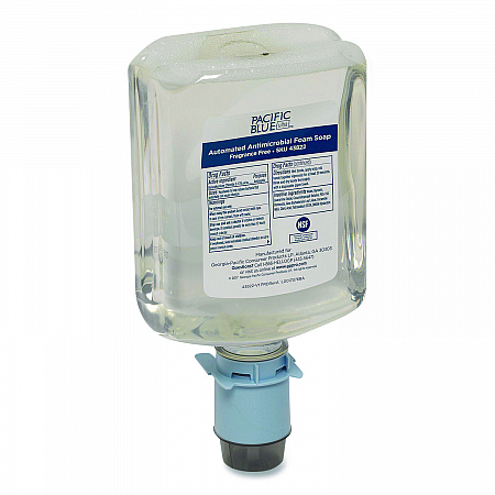 Pacific Blue Ultra Automated Foam Soap Refill, Antimicrobial, E2 Rated, Fragrance-Free, 1,200 mL, 3/Carton (43822)