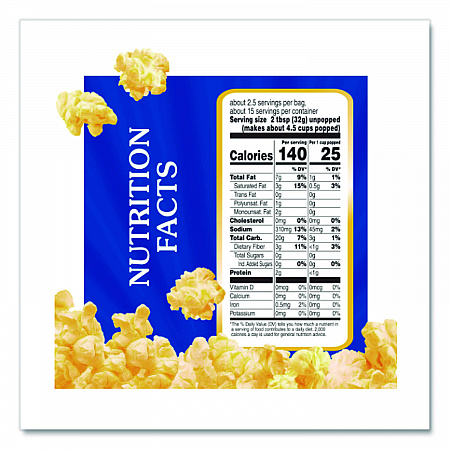 Microwave Popcorn, Butter, 2.75 oz Bag, 36/Carton (GOV23223)