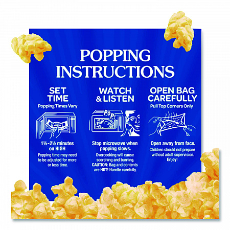 Microwave Popcorn, Light Butter, 2.75 oz Bag, 36/Carton (GOV23243)