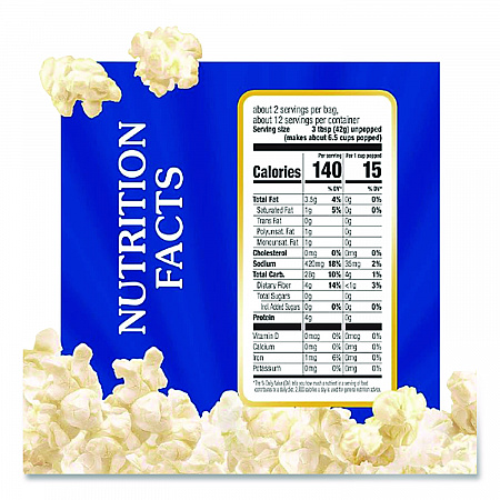 Microwave Popcorn, Light Butter, 2.75 oz Bag, 36/Carton (GOV23243)