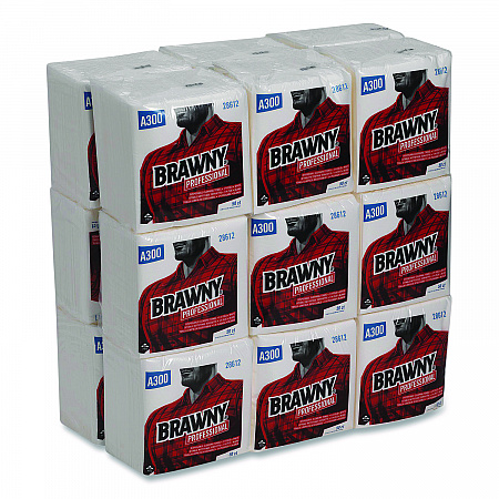 Professional Cleaning Towels, 1-Ply, 12 x 13, White, 50/Pack, 18 Packs/Carton (28612)