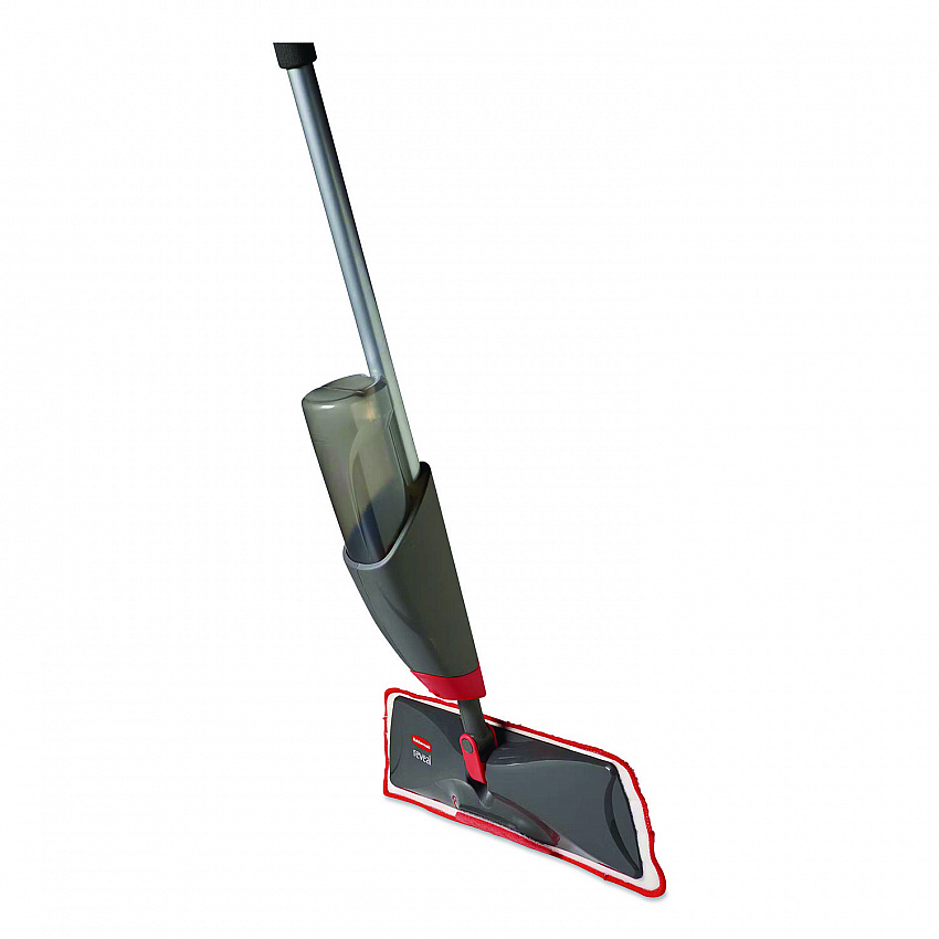 Reveal Microfiber Spray Mop Kit, Microfiber Head, 54.5" Silver/Black Handle (1M15GRYRD)