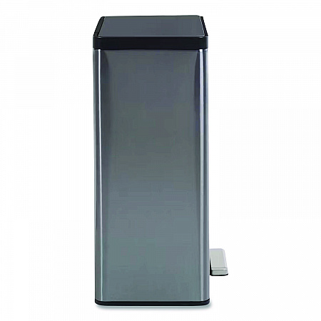 Elite Step-On Trash Can, 12 gal, Metal, Charcoal Stainless Steel/Black (2112520)