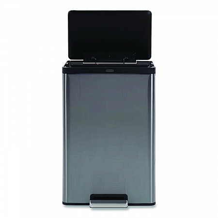 Elite Step-On Trash Can, 12 gal, Metal, Charcoal Stainless Steel/Black (2112520)