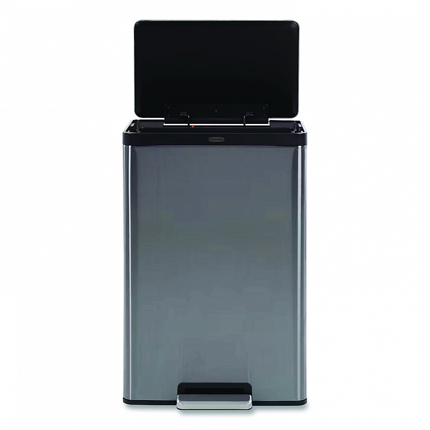 Elite Step-On Trash Can, 12 gal, Metal, Charcoal Stainless Steel/Black (2112520)