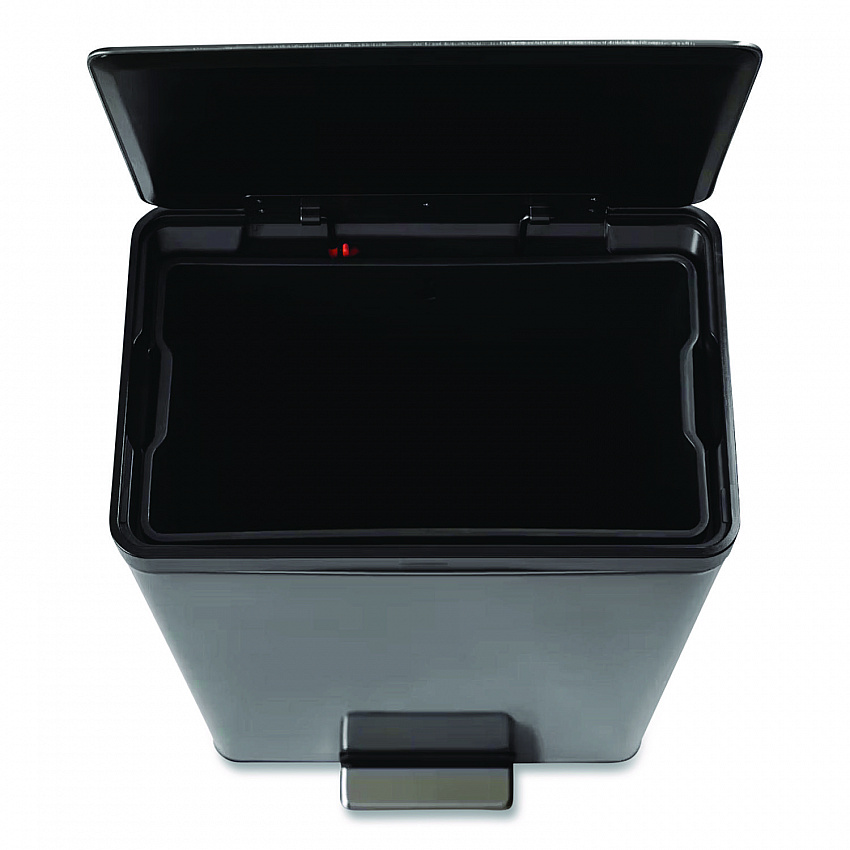 Elite Step-On Trash Can, 12 gal, Metal, Charcoal Stainless Steel/Black (2112520)