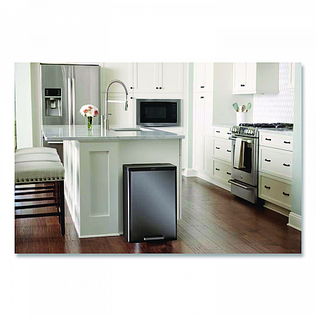 Elite Step-On Trash Can, 12 gal, Metal, Charcoal Stainless Steel/Black (2112520)