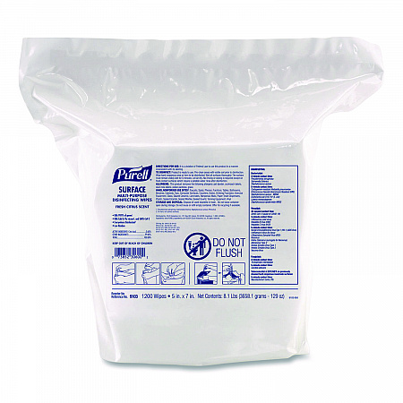 Surface Multi-Purpose Disinfecting Wipes, 1-Ply, 5 x 7, Fresh Citrus, White, 2/Carton (910302CT)