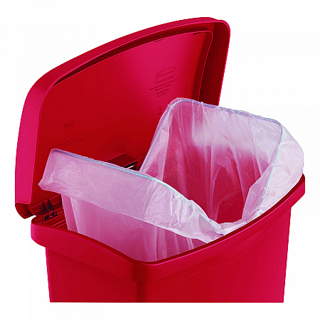 Slim Jim Streamline Resin Step-On Container, 24 gal, Resin, Red (1883570)