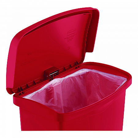 Slim Jim Streamline Resin Step-On Container, 24 gal, Resin, Red (1883570)