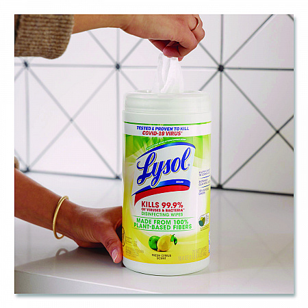 Disinfecting Wipes II Fresh Citrus, 1-Ply, 7 x 7.25, White, 70 Wipes/Canister, 6 Canisters/Carton (49128CT)