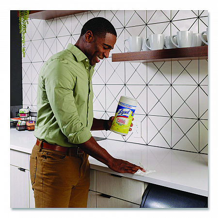 Disinfecting Wipes, 1-Ply, 7 x 7.25, Lemon and Lime Blossom, White, 80 Wipes/Canister, 2 Canisters/Pack, 3 Packs/Carton (80296)