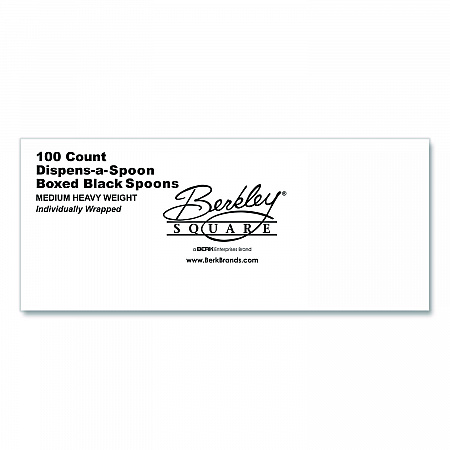 Dispens-a Spoon, Individually Wrapped, Mediumweight Spoon, Plastic, Black, 100/Box (BEP90206)