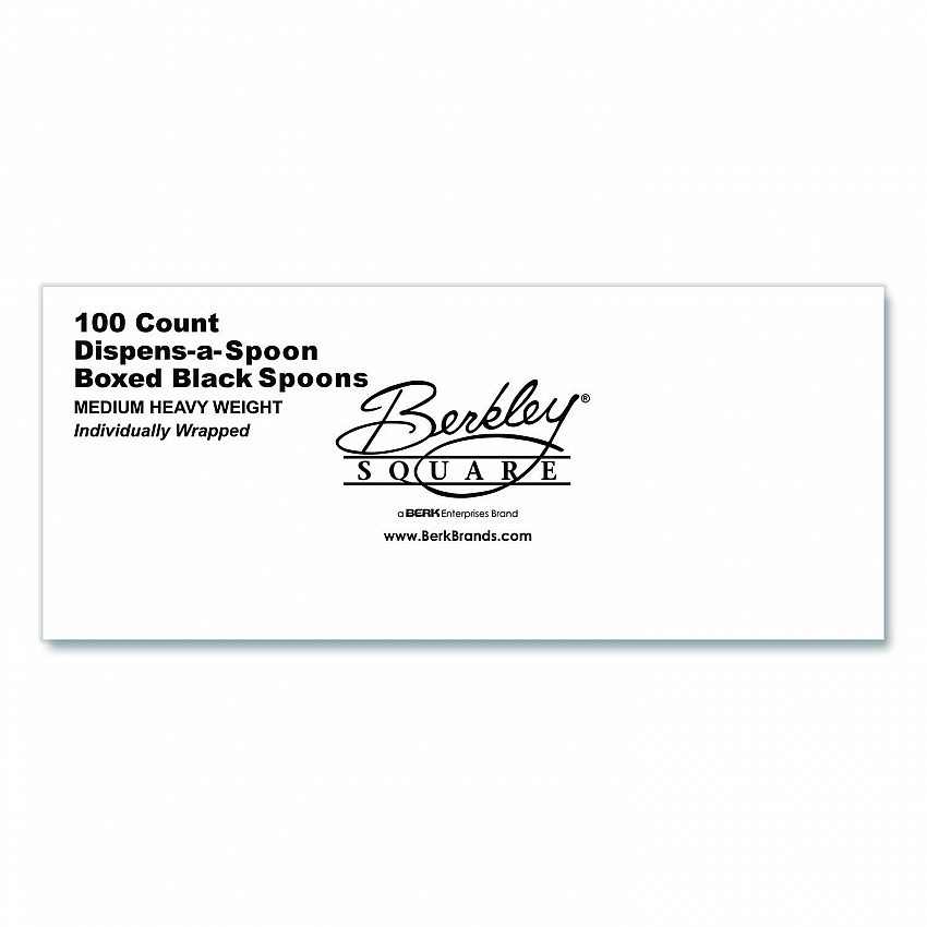 Dispens-a Spoon, Individually Wrapped, Mediumweight Spoon, Plastic, Black, 100/Box (BEP90206)