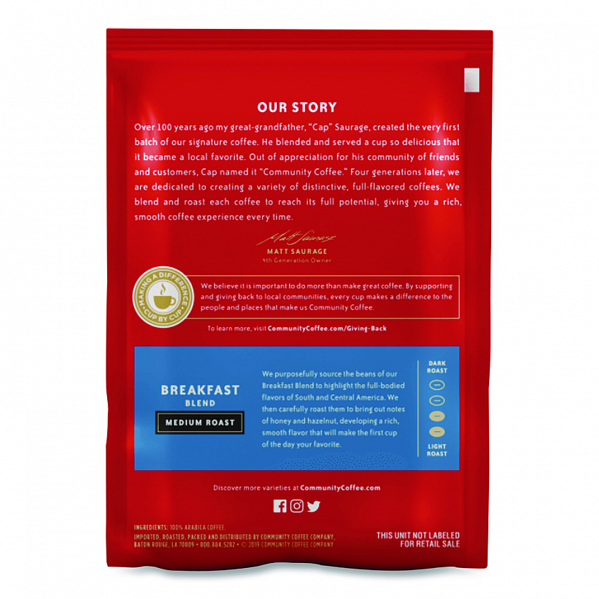 Breakfast Blend, 2.5 oz Packet, 40/Carton (CCI15505)
