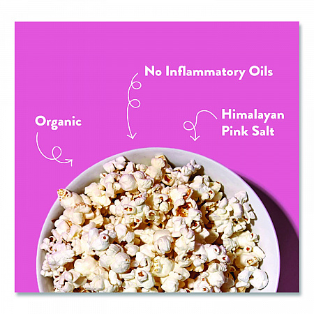 Snack Organic Himalayan Pink Salt Popcorn, 0.88 oz Bag, 18/Carton (LSN00141)
