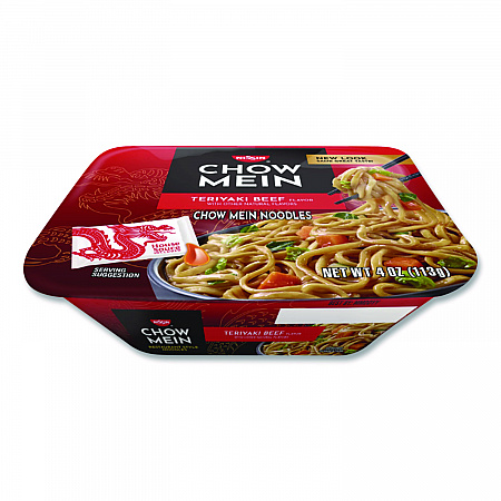 Teriyaki Beef Chow Mein Noodles, 4 oz Bowl, 8/Carton (NIS08723)