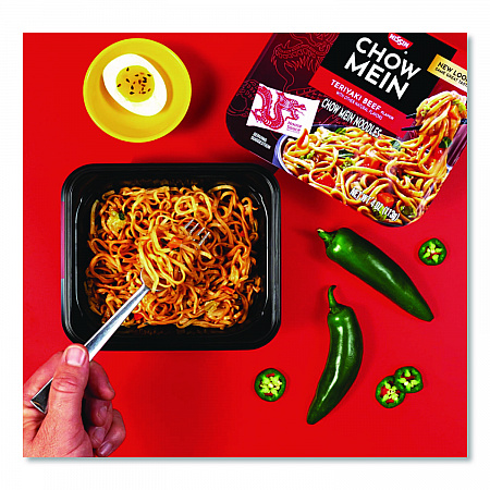 Teriyaki Beef Chow Mein Noodles, 4 oz Bowl, 8/Carton (NIS08723)