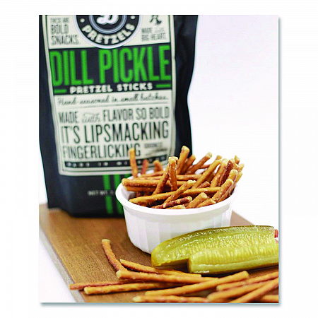 Dill Pickle Pretzel Sticks, 3 oz Bag, 15/Carton (00561)