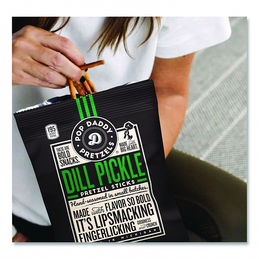 Dill Pickle Pretzel Sticks, 3 oz Bag, 15/Carton (00561)