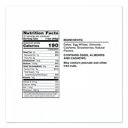 Gluten-Free Strawberry Protein Bar, 1.83 oz Bar, 12/Box (KEE00580)