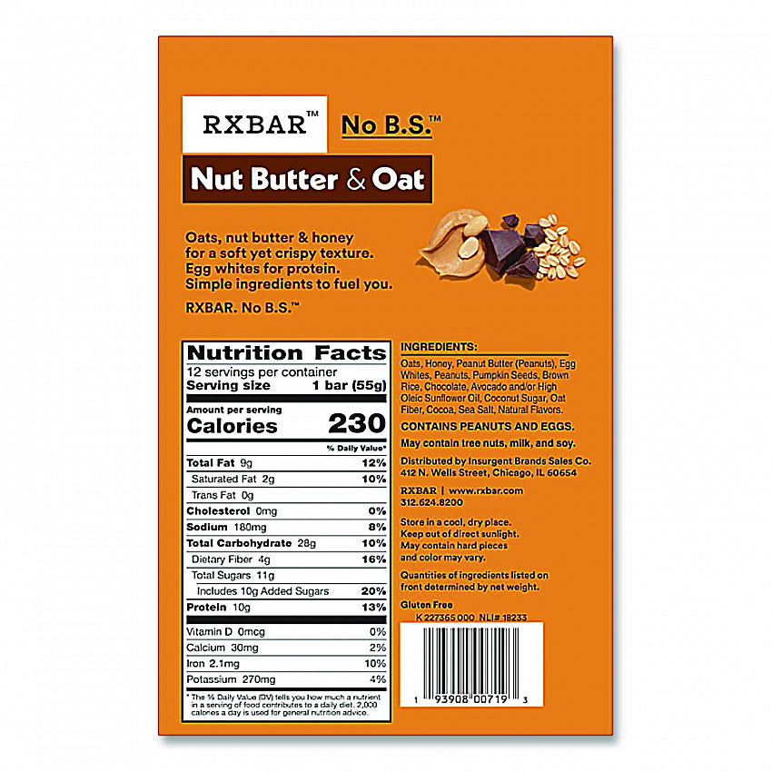 Gluten-Free Peanut Butter Dark Chocolate Protein Bar, 1.9 oz Bar, 12/Box (KEE00718)