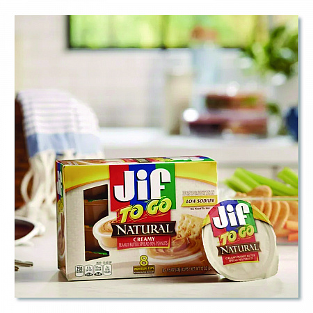 Spreads, Natural Creamy Peanut Butter, 1.5 oz Cup, 8/Box (24307)