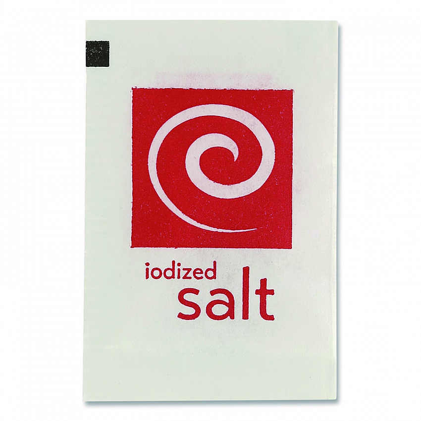 Grindstone Iodized Salt, 0.02 oz Packet, 1,000/Bag, 3 Bags/Carton (20015)