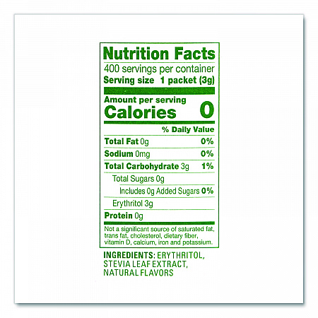 Natural Sugar Substitute, 0.12 oz Packet, 140/Box (8845)