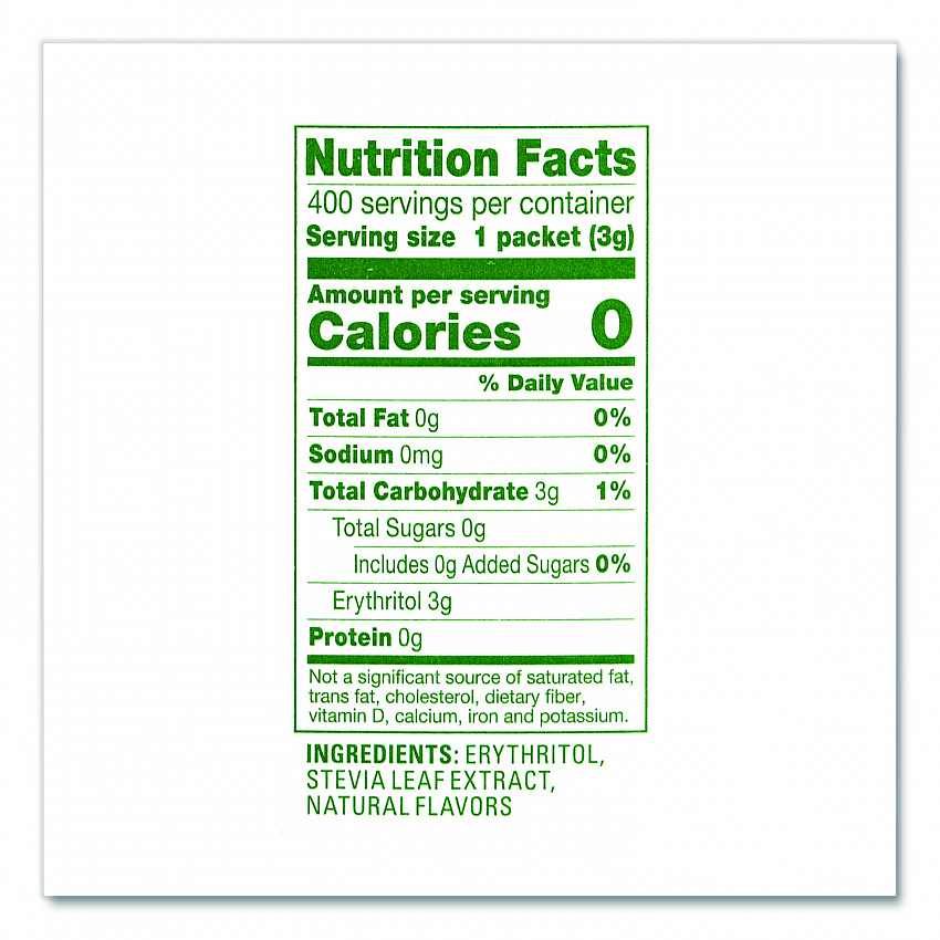 Natural Sugar Substitute, 0.12 oz Packet, 140/Box (8845)