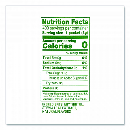 Natural Sugar Substitute, 0.07 oz Packet, 400/Box (BBD02056)