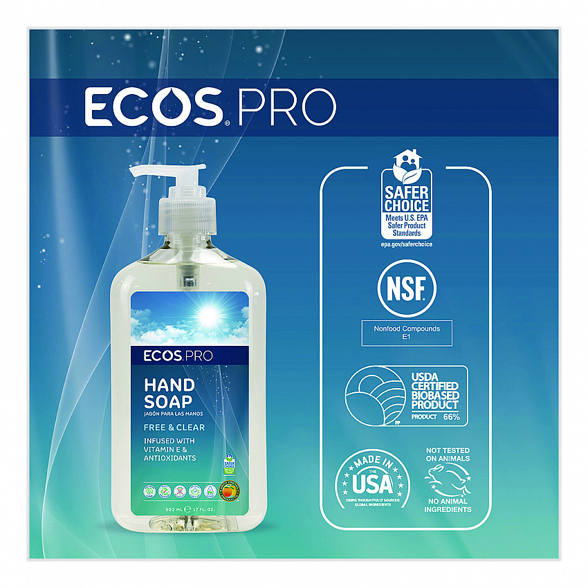 Liquid Hand Soap, Free and Clear Scent, 17 oz (PL96636EA)