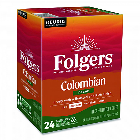 Colombian Decaf K-Cups, 24/ Box, 4 Boxes/Carton (0570CT)