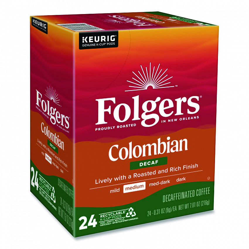 Colombian Decaf K-Cups, 24/ Box, 4 Boxes/Carton (0570CT)