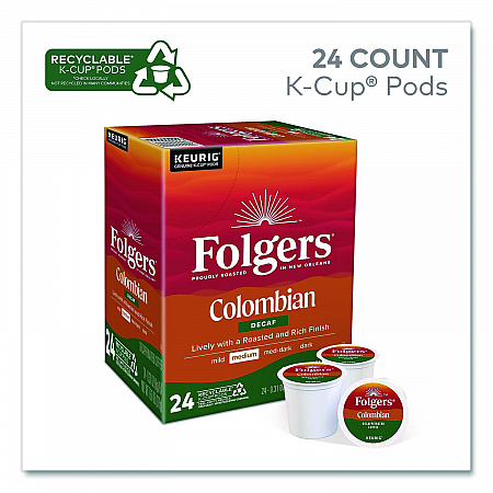 Colombian Decaf K-Cups, 24/ Box, 4 Boxes/Carton (0570CT)