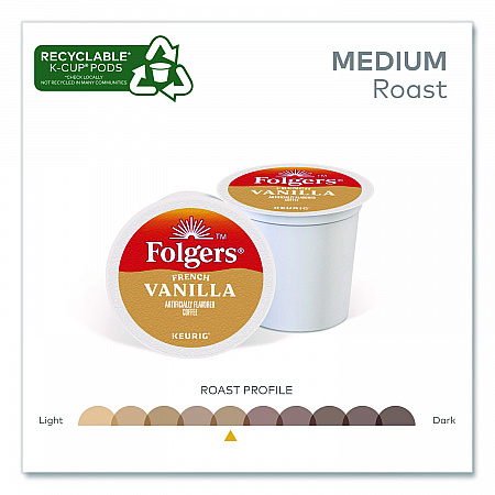 French Vanilla Coffee K-Cups, French Vanilla, 24/Box, 4 Boxes/Carton (6661CT)