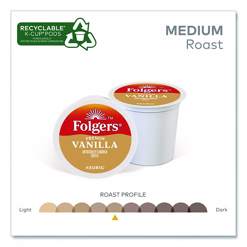 French Vanilla Coffee K-Cups, French Vanilla, 24/Box, 4 Boxes/Carton (6661CT)
