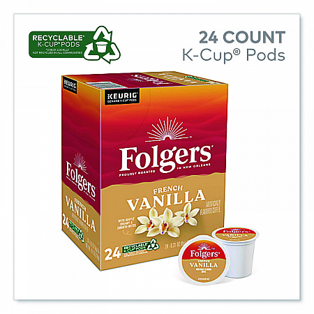 French Vanilla Coffee K-Cups, French Vanilla, 24/Box, 4 Boxes/Carton (6661CT)