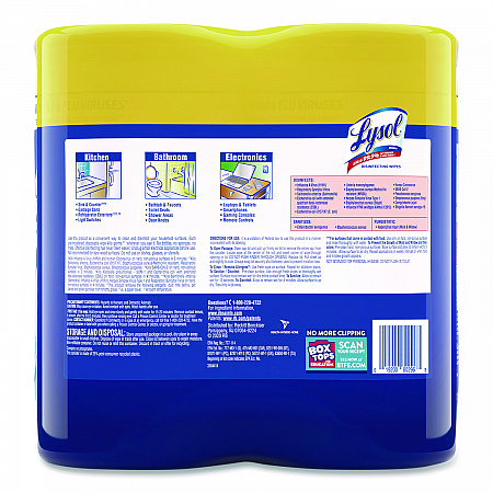 Disinfecting Wipes, 1-Ply, 7 x 7.25, Lemon and Lime Blossom, White, 80 Wipes/Canister, 2 Canisters/Pack (80296PK)