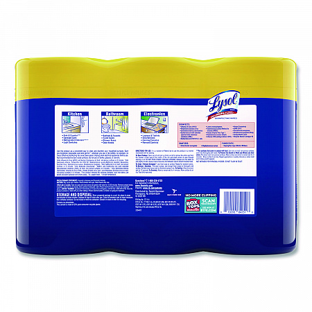 Disinfecting Wipes, 1-Ply, 7 x 7.25, Lemon and Lime Blossom, White, 80 Wipes/Canister, 3 Canisters/Pack, 2 Packs/Carton (84251CT)