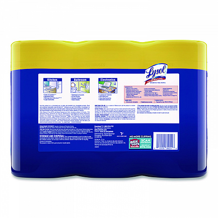 Disinfecting Wipes, 1-Ply, 7 x 7.25, Lemon and Lime Blossom, White, 80 Wipes/Canister, 3 Canisters/Pack (84251PK)