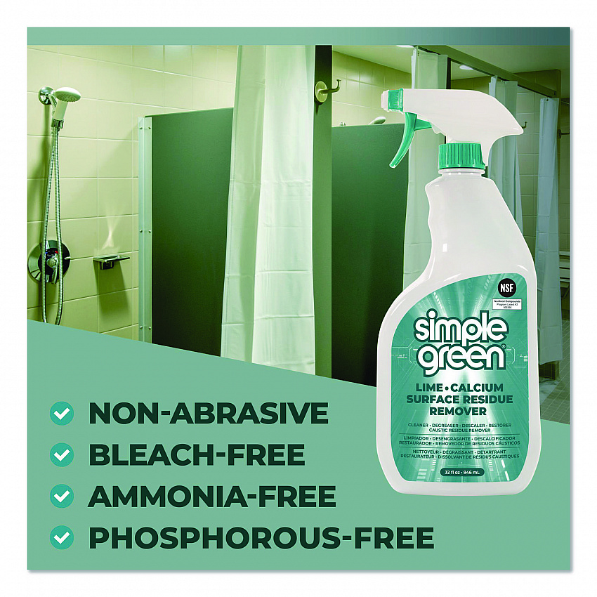 Lime Calcium Surface Residue Remover, 32 oz Spray Bottle, 12/Carton (1700032)