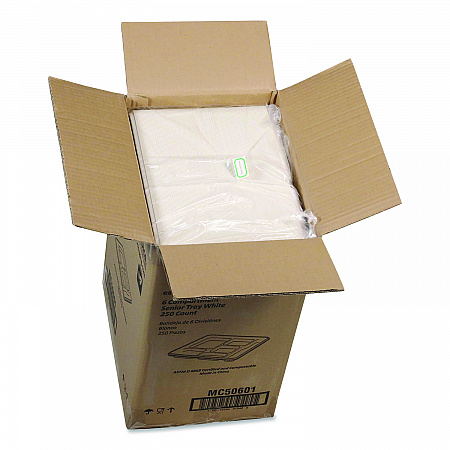 Compostable Fiber Blend School Lunch Tray, Heavy Duty, 8 x 12 x 1, White, 250/Carton (MC50601)