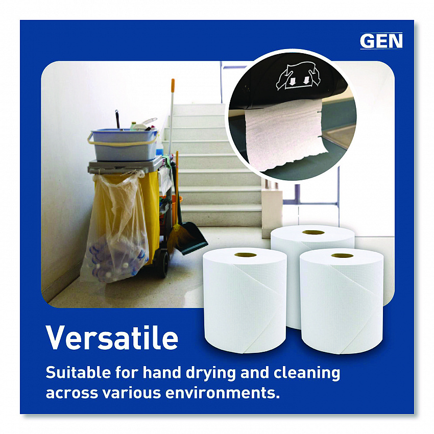Hardwound Roll Towels, 1-Ply, 8" x 800 ft, White, 6 Rolls/Carton (1820)