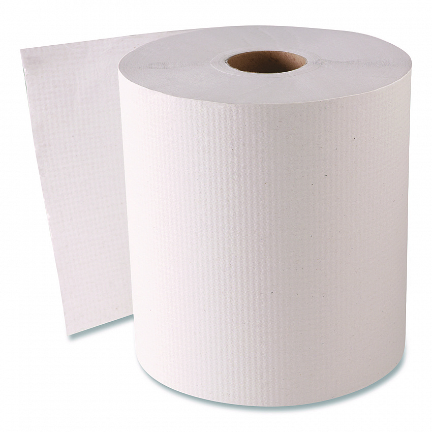 Hardwound Roll Towels, 1-Ply, 8" x 800 ft, White, 6 Rolls/Carton (1820)