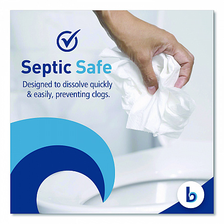 Two-Ply Toilet Tissue, Septic Safe, White, 400 Sheets/Roll, 96 Rolls/Carton (6144)