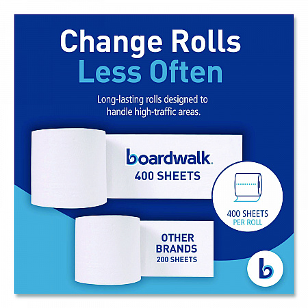 Two-Ply Toilet Tissue, Septic Safe, White, 400 Sheets/Roll, 96 Rolls/Carton (6144)