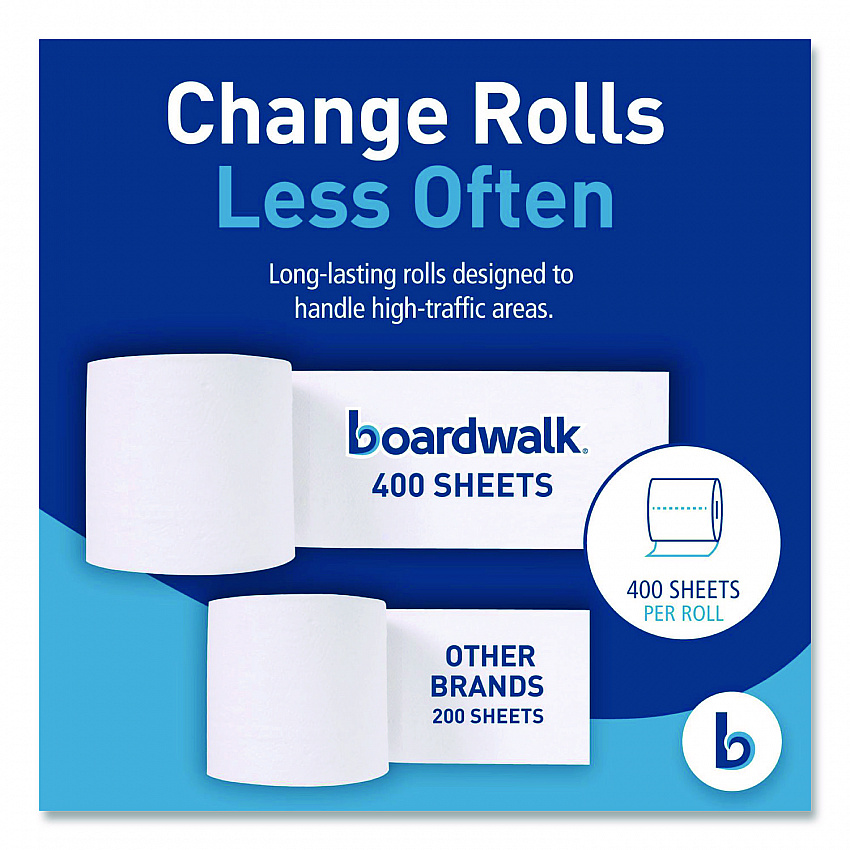 Two-Ply Toilet Tissue, Septic Safe, White, 400 Sheets/Roll, 96 Rolls/Carton (6144)